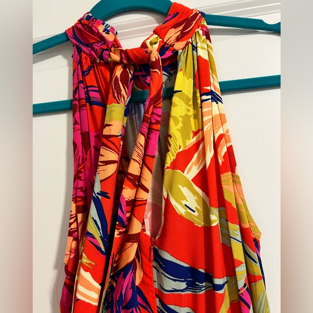 MSK Tropical Halter Maxi Dress - M - Picture 5 of 6